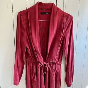 Super soft burgundy flowy duster